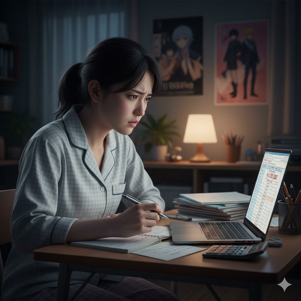 青二塾大阪校の高額な学費(年間110万円)の費用計算について悩んでいる声優志望者