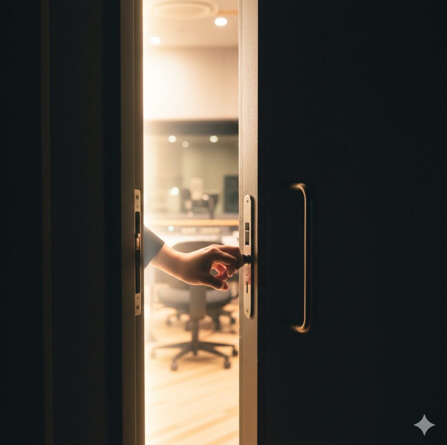 養成所シャインでの訓練を経て、プロの声優業界という新たな扉を開くイメージ