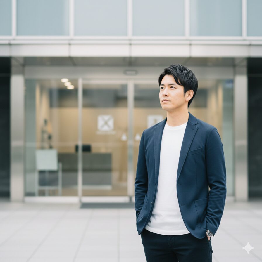 30歳から声優への挑戦を決意し、養成所シャインの門を叩く社会人のイメージ